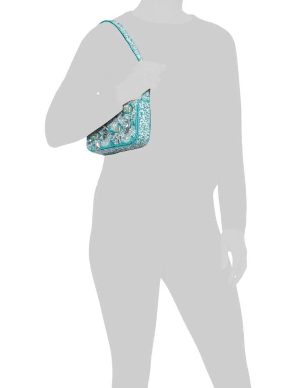 MADE IN INDIA Blue Beaded Sardine Shoulder Bag - Picture 4 of 4